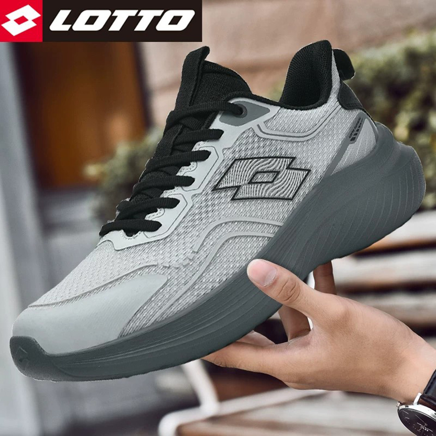 LOTTO乐途男鞋跑步鞋2026春秋季新品网面休闲厚底减震运动鞋透气