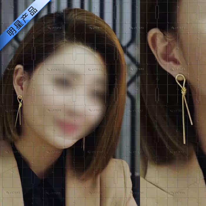 正青春同款耳环殷桃明星耳钉甜美百搭气质夸张交叉耳饰林睿送女友