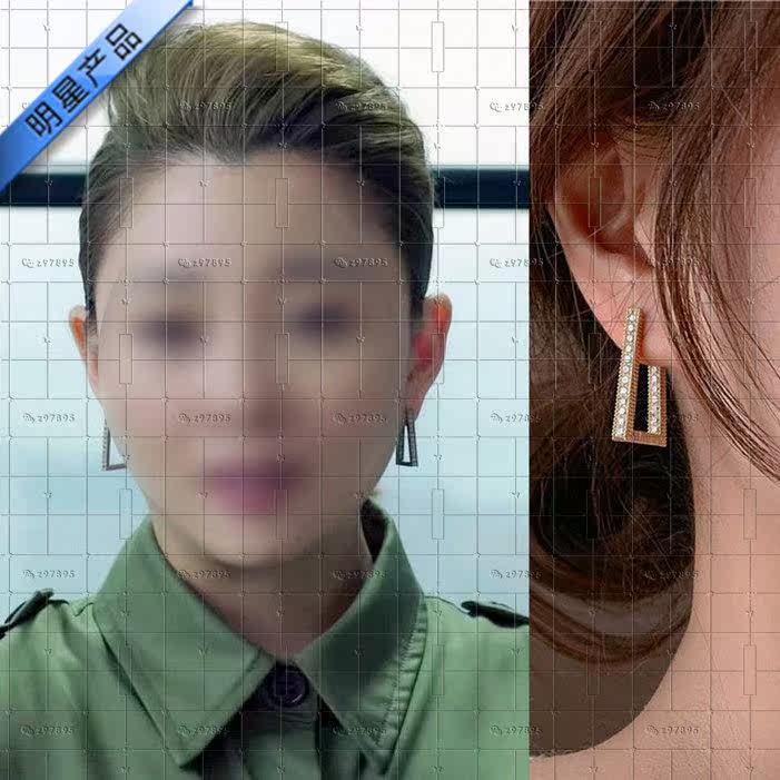 正青春同款耳环殷桃明星耳钉甜美百搭气质三角形耳饰林睿送女友