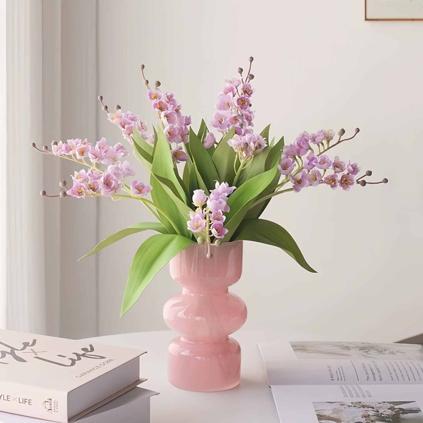 小清新ins风仿真花铃兰花插花手捧花素材高品质风铃假花餐桌假花