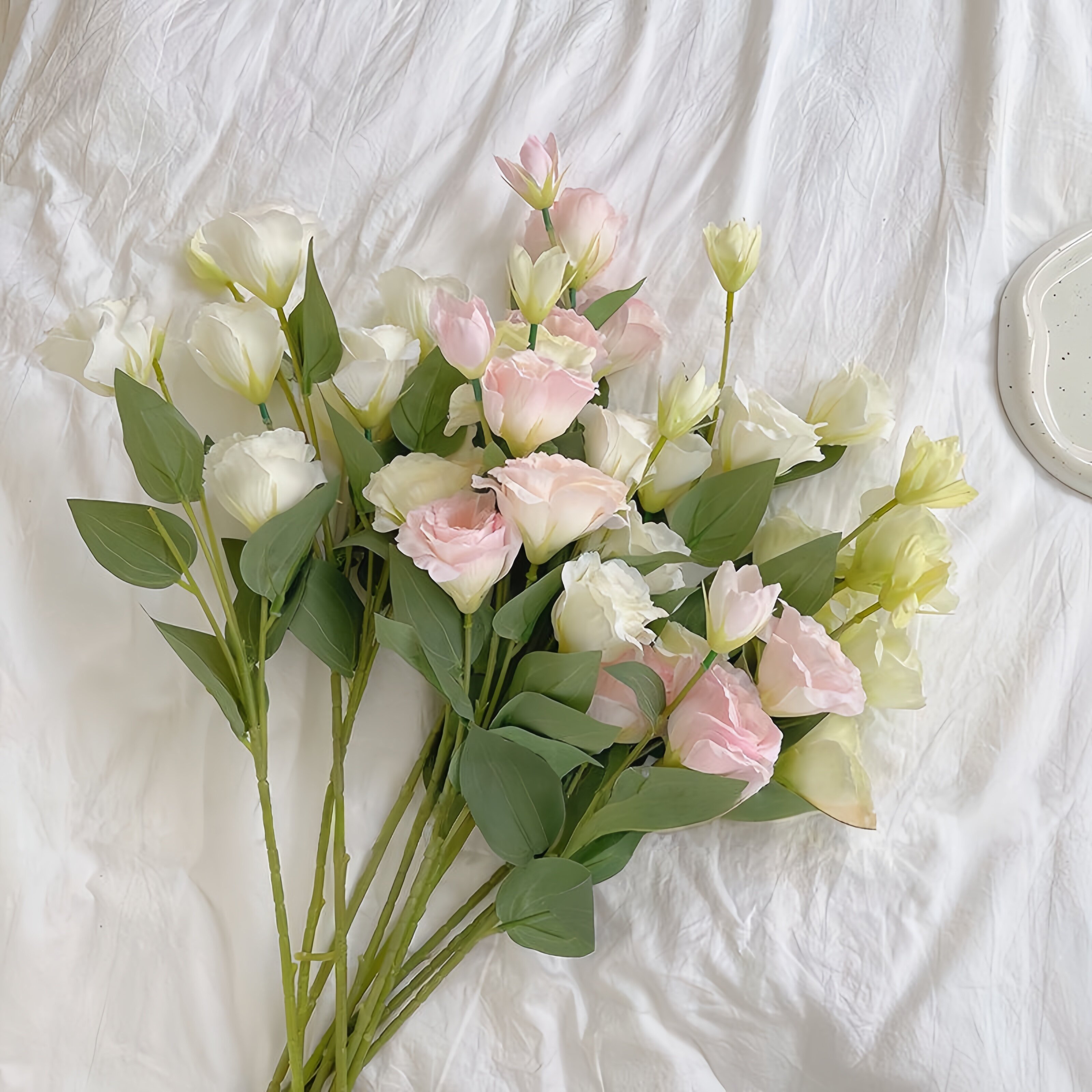 清新桔梗假花仿真花摆设客厅花艺餐桌摆件装饰花插花拍照道具花束