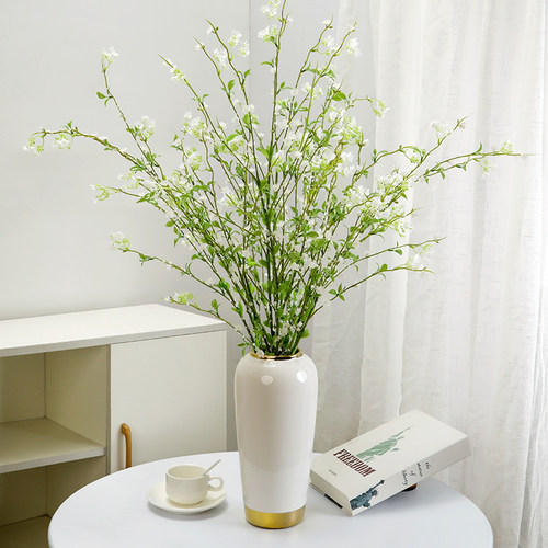 雪柳仿真花客厅餐桌假花摆件