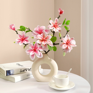 仿真花玉兰花假花花束客厅摆件茶几摆设餐桌玄关鞋柜摆件套装装饰