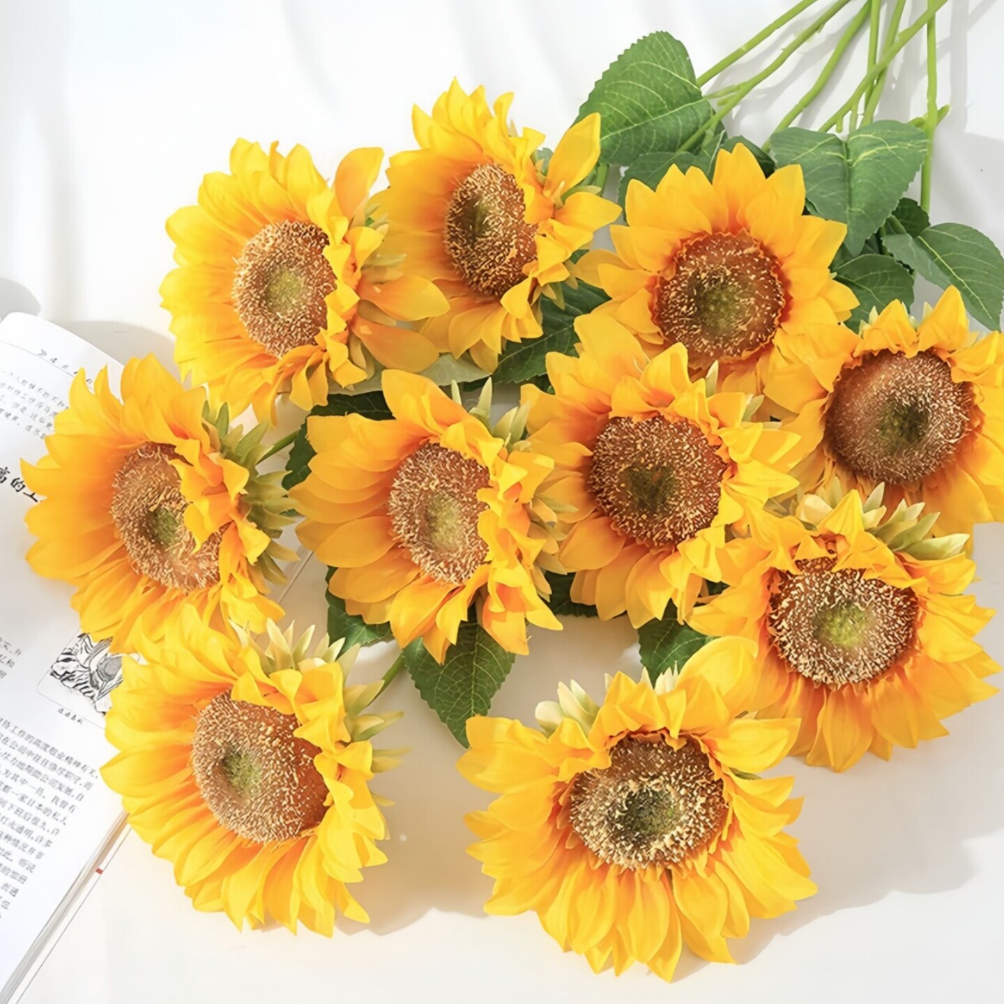 向日葵仿真花假花单朵太阳花家居室内舞蹈手持道具花插花仿生花束