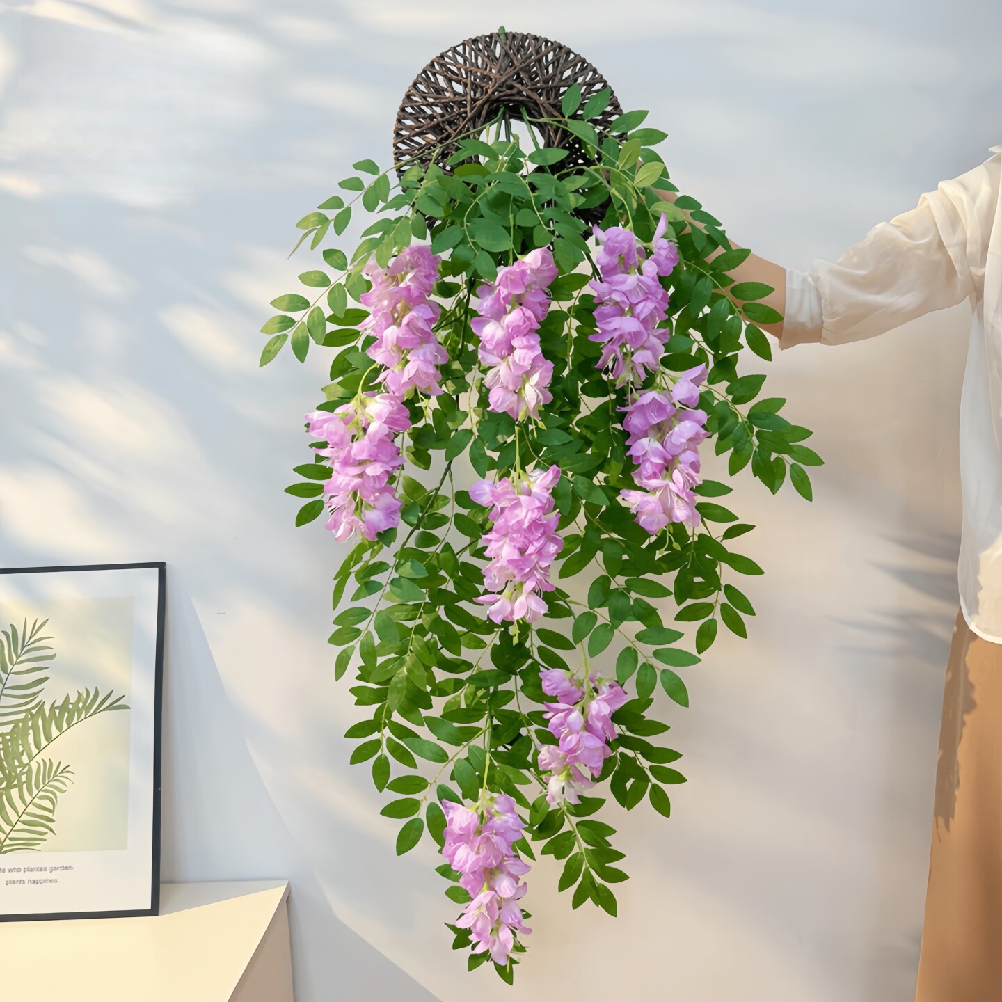仿真灯笼吊兰绿植假花藤条装饰图片