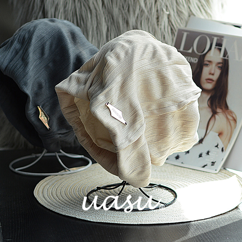 uasu秋冬褶皱设计品牌原版堆堆帽