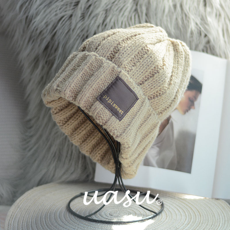 大头围大脸戴上很舒服洋气毛线帽