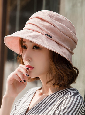新款洋气夏天防晒凉帽防紫外线遮阳帽子女士夏季薄款太阳帽渔夫帽
