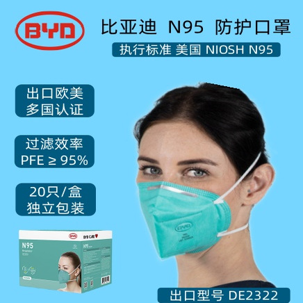 N95防护口罩比亚迪独立NIOSH绿色