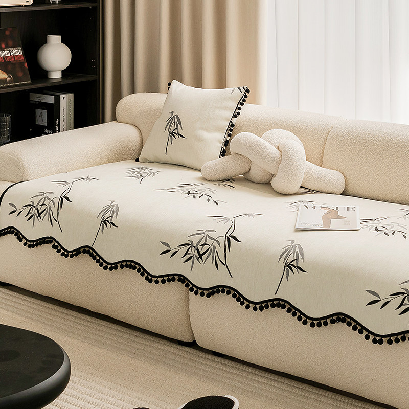 新中式沙发垫四季通用2025新款防滑实木坐垫雪尼尔沙发座垫盖布巾