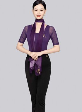 形体礼仪训练服装舞蹈练功服套装女成人网袖中袖优雅培训