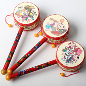 新生婴儿木制追听追视抓握训练手摇拨浪鼓宝宝木质玩具0 6个月1岁