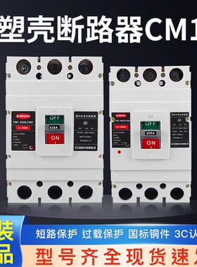 塑壳断路器CM1-100A250A 400A 630A总闸三相380v3p4p电闸空气开关