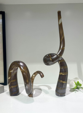 现代轻奢样板间售楼处手工琉璃抽象艺术摆件公司高档软装饰品摆件