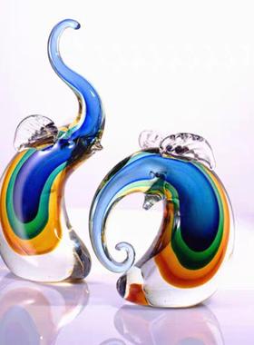 琉璃大象高级乔迁送礼吉祥如意好寓意摆件手工制作创意工艺品北欧