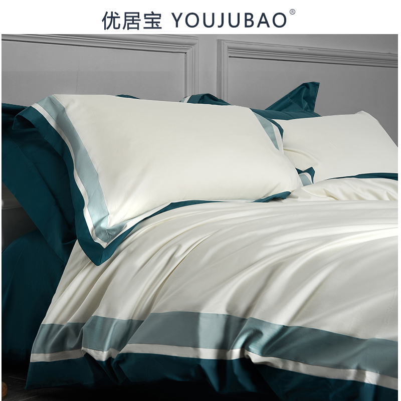 100支匹马棉贡缎四件套