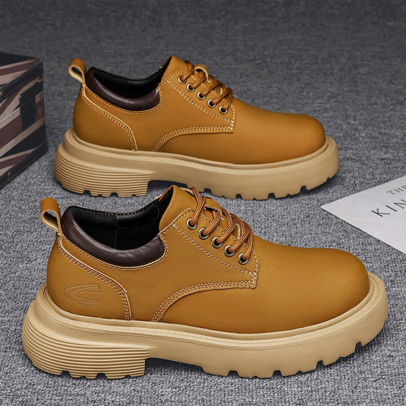 德国骆驼动感男鞋大头皮鞋牛皮厚底低帮马丁靴工装鞋耐磨防滑透气,流行男鞋,单鞋,淘宝优惠券,粉丝福利购,淘宝优惠卷