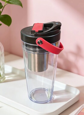 电动萃取茶叶咖啡一体机泡茶保温杯茶水分离随行便携式304不锈钢