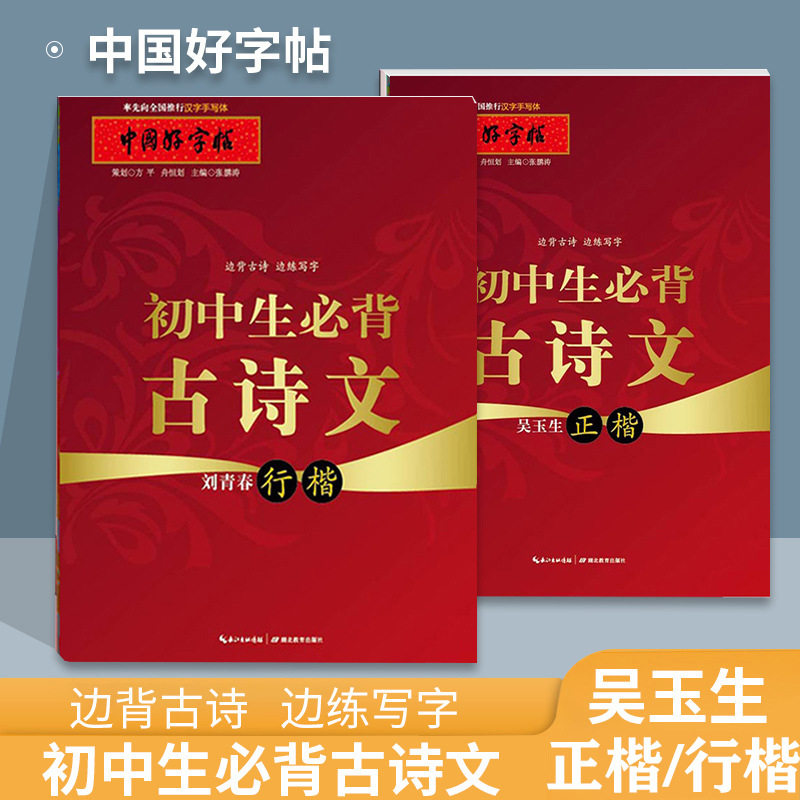中国好字帖 初中生必背古诗文行楷正楷字帖刘青春硬笔书法字帖