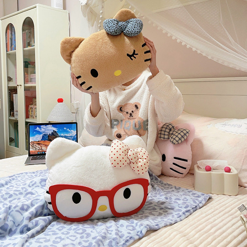 可爱卡通毛绒抱枕被子两用办公室午睡毯子二合一学生宿舍床头靠枕
