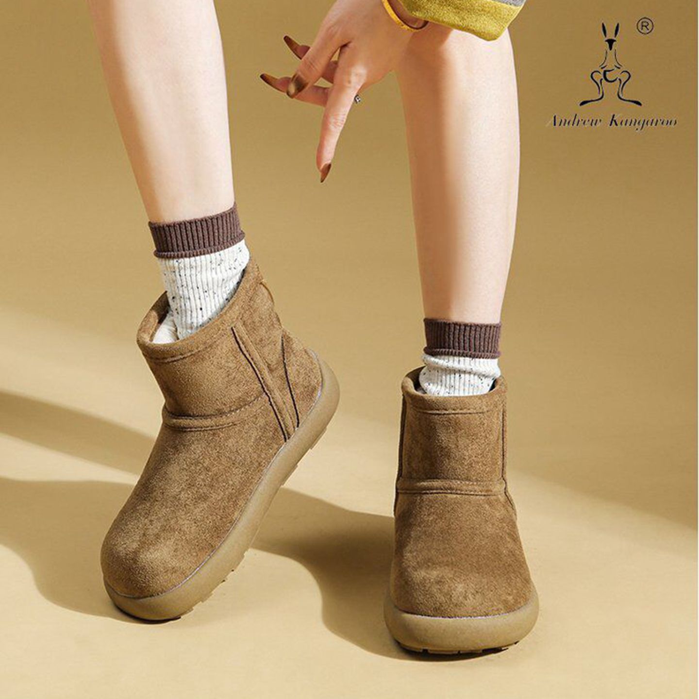 安德鲁袋鼠小土豆防水雪地靴女