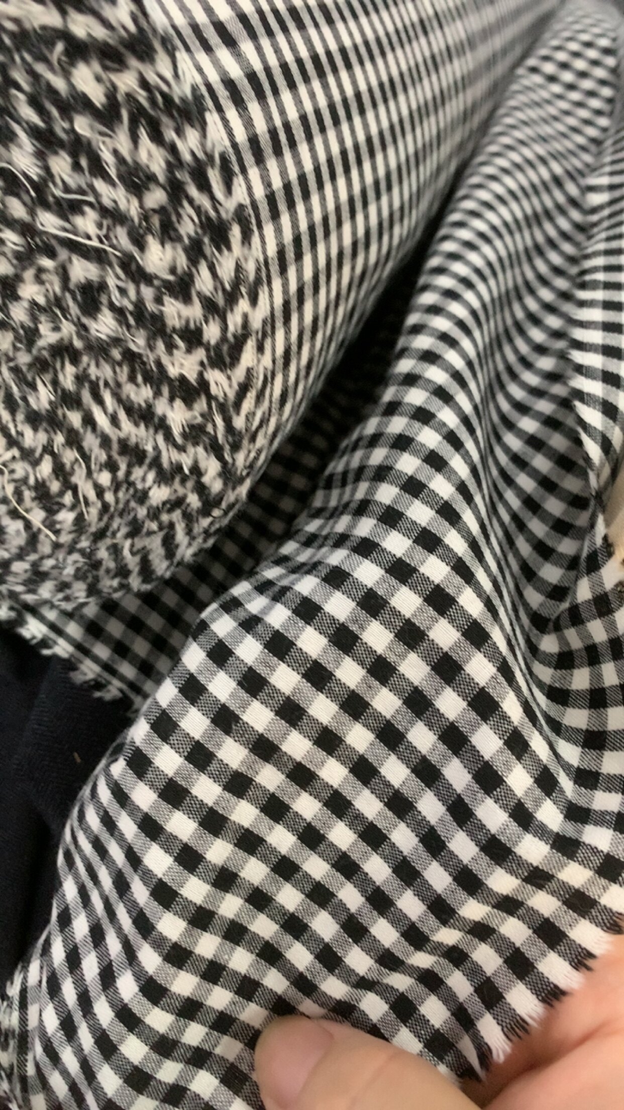 细纱100%纯棉黑白格格子布料全棉面料手工diy服装衬衫裙子裤子