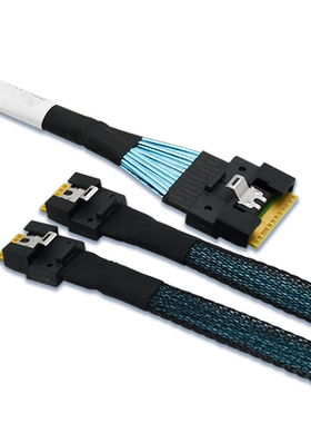 8654 8I to 2x8654 4I 80CM支持PCIe4.0高速数据线 80CM