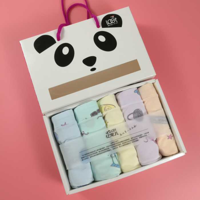 包邮正品亿宠儿内裤 女纯棉中腰5条盒装有机棉莫代尔少女星期裤