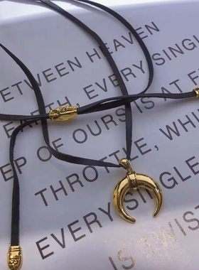 tosienna镀金皮绳通用个性颈链