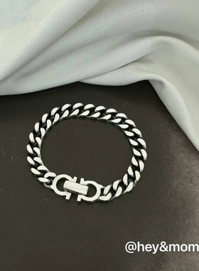 heymomo男女925银复古坦克链手链
