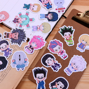 原创全职猎人动漫小杰手帐奇犽周边酷拉皮卡西索幻影旅团闪光贴纸