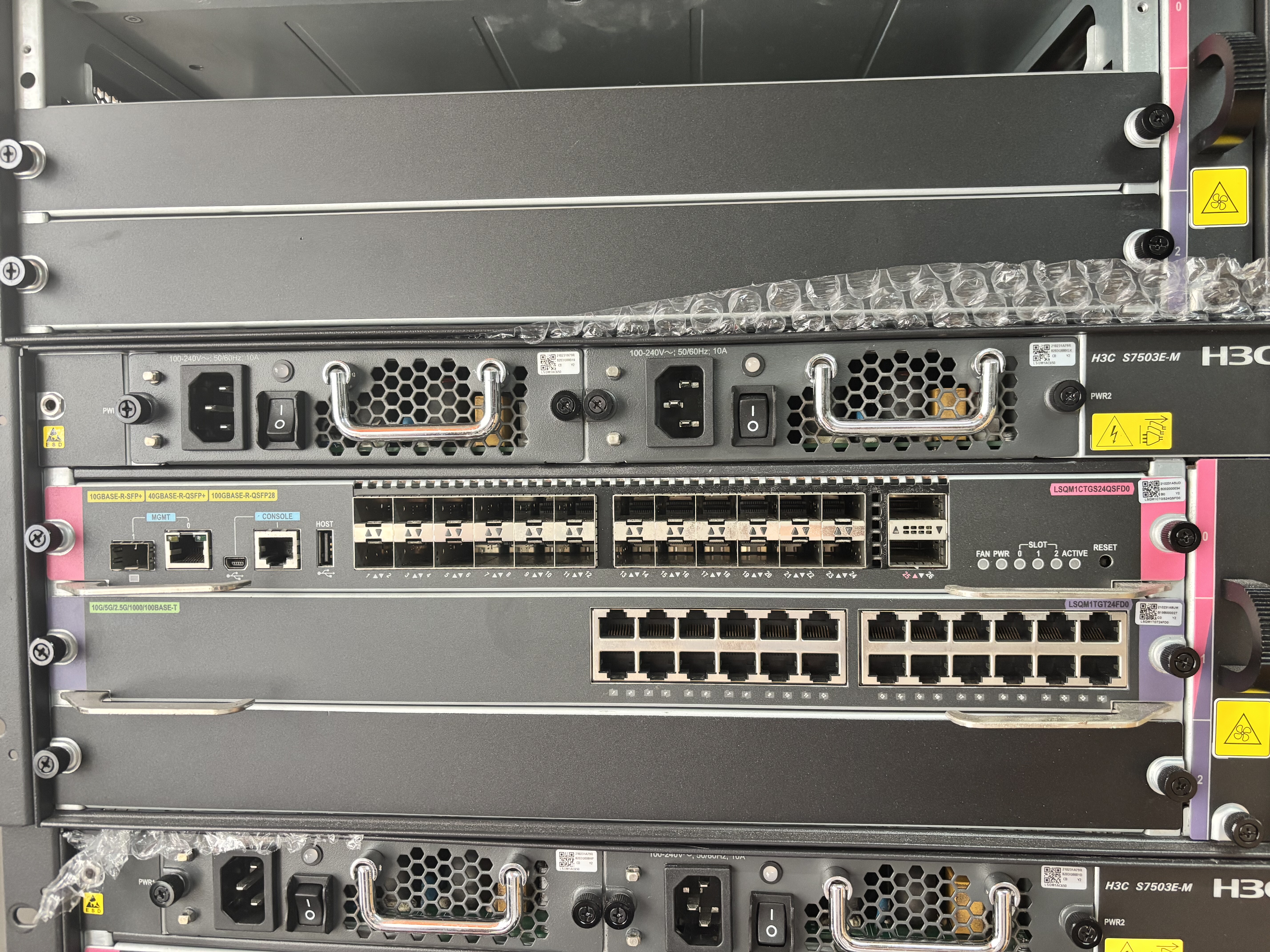 华三S7503E-M 主控LSQM1CTGS24QSFD0 100G光 业务板LSQM1TGT24FD0