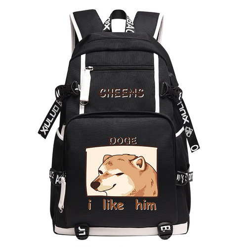 秀洛CHEEMS 柴犬恶搞表情包双肩背包
