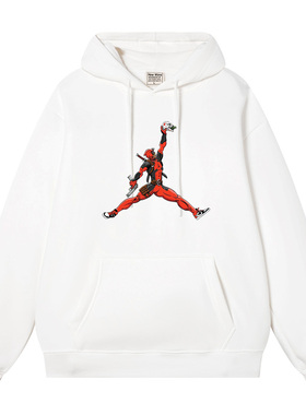 秀洛air Deadpool死侍飞人打篮球扣篮周边恶搞连帽卫衣男女上衣服