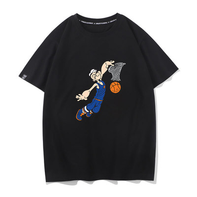 秀洛大力水手篮球运动训练服灌篮扣篮纯棉吸汗t恤短袖潮流体恤衫