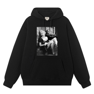 秀洛欧美街头玛丽莲梦露联名2pac卫衣男女连帽加绒加厚外衣服外套