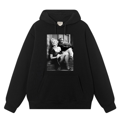 2pac梦露加秋冬加绒连帽卫衣