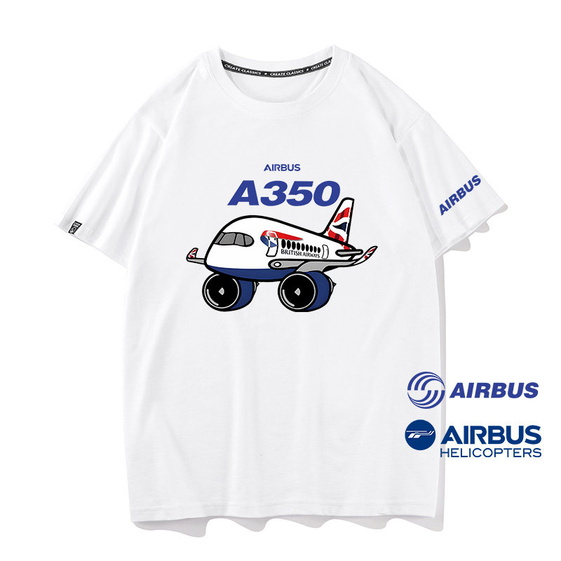 空中客车空客衣服定制航空航天飞机AIRBUS飞行员男女纯棉短袖t恤图片
