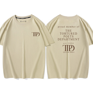 TTPD短袖 Taylor衣服夏季 纯棉 T恤男女斯威夫特霉霉新专辑周边同款