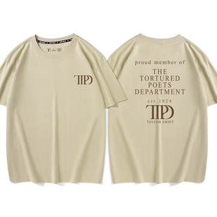 纯棉 Taylor衣服夏季 TTPD短袖 T恤男女斯威夫特霉霉新专辑周边同款
