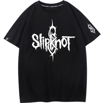 秀洛SLIPKNOT活结乐队短袖T恤男生宽松金属摇滚朋克印花纯棉半袖