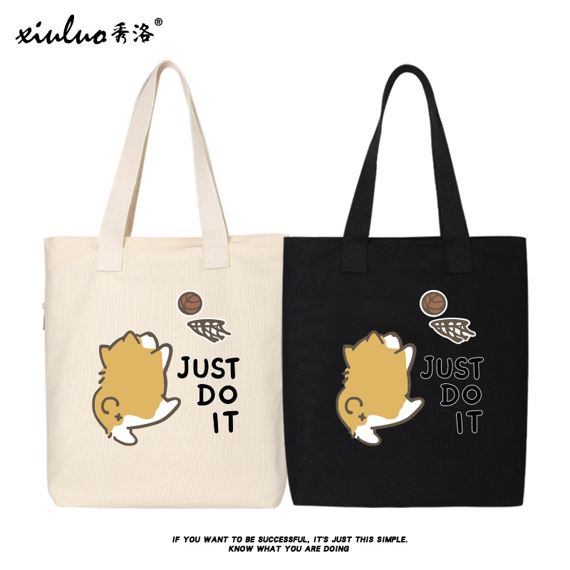 秀洛柯基周边帆布包狗狗图案补课