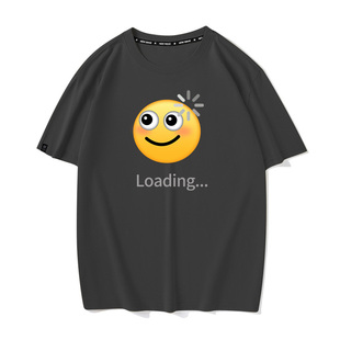 秀洛Loading吃惊表情包图惊讶夏季短袖T恤情侣装衣服男女同款半袖