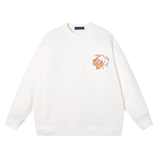 秀洛爱的举高高大橘小白猫咪情侣装圆领卫衣男女纯棉情侣装外衣服