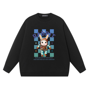 秀洛兔子宇航员太空nasa联名衣服卫衣男女长袖纯棉打底衫宽松春秋