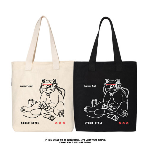 电玩猫咪休闲背包学生手提袋