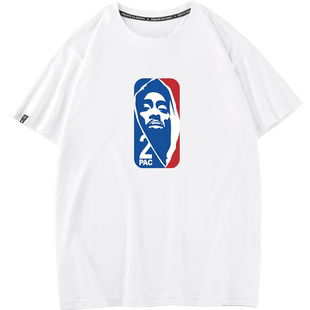 秀洛夏季男嘻哈说唱纯棉圆领短袖半袖音乐周边T恤tupac西海岸