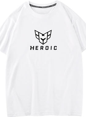 heroic夏季纯棉短袖宽松t恤男