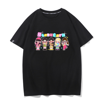 秀洛GIDLE专辑QUEEN CARD同款衣服夏季新款纯棉短袖T恤男女打底衫