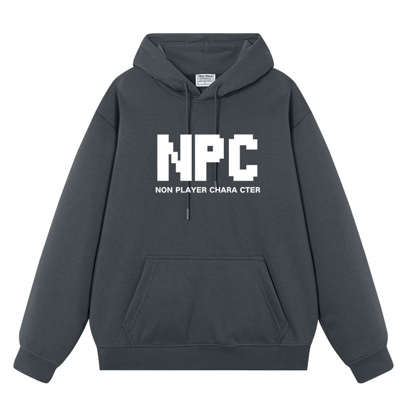 秀洛游戏周边字母NPC秋冬连帽卫衣男女情侣装宽松上衣服休闲帽衫